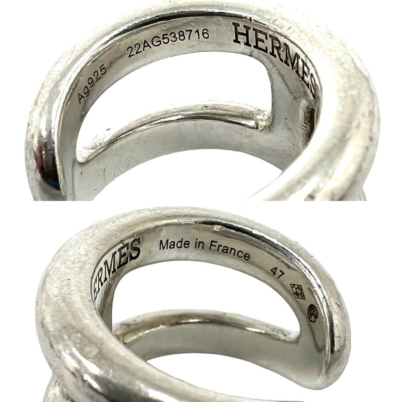 極 美品 HERMES エルメス オスモズ PM リング シルバー925 指輪 7号