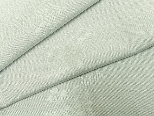 平和屋着物●色無地　草花地紋　藍白色　洗える着物　AABJ4457fy
