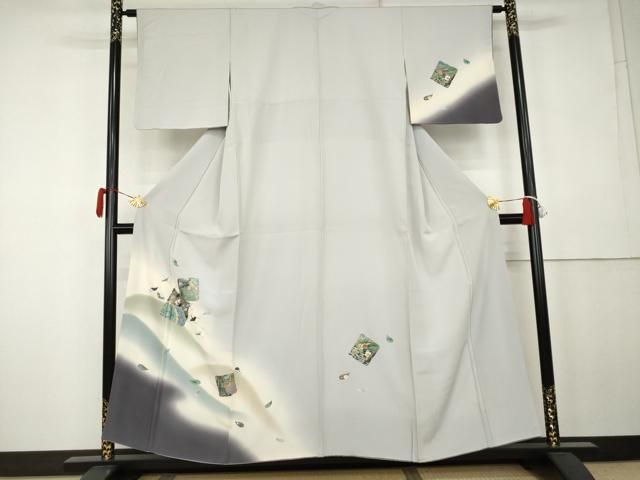 平和屋着物●訪問着　螺鈿　重ね山飛鶴花文　暈し染め　金銀彩　正絹　逸品　AABK4637cs 27,690円