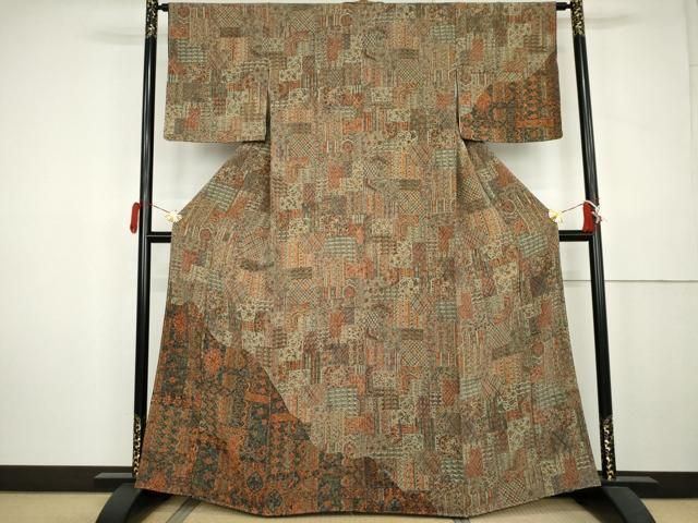 平和屋着物●訪問着　吉祥花文　鬼しぼ縮緬　正絹　逸品　未使用　AABK6351cs 27,885円