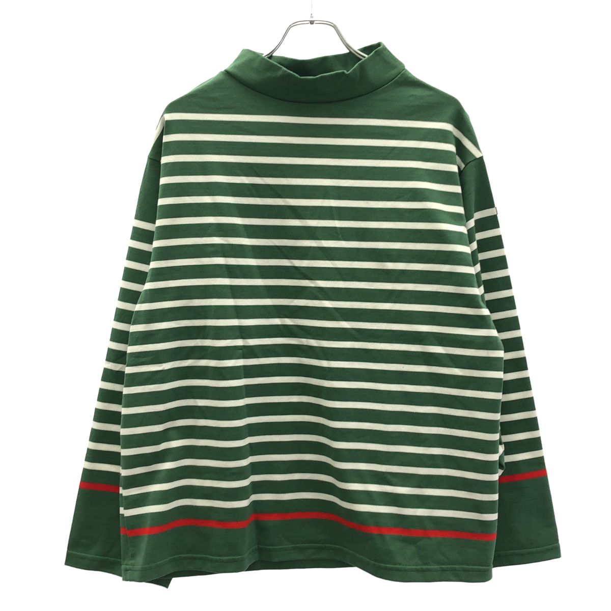 OUTIL ウティ 22AW TRICOT GER モックネックボーダーバスクシャツ OV-C001-22AW グリーン 0