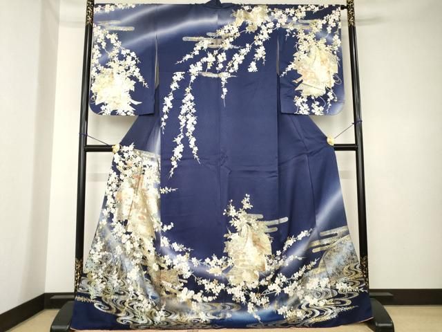平和屋着物●訪問着　几帳文　暈し染め　金銀彩　やまと誂製　ロング丈　正絹　逸品　AABK6272ck