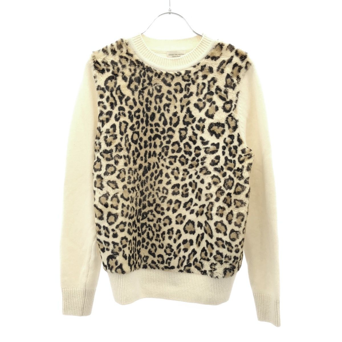 DRIES VAN NOTEN ドリスヴァンノッテン 15AW レオパード ニットセーター アイボリー XS