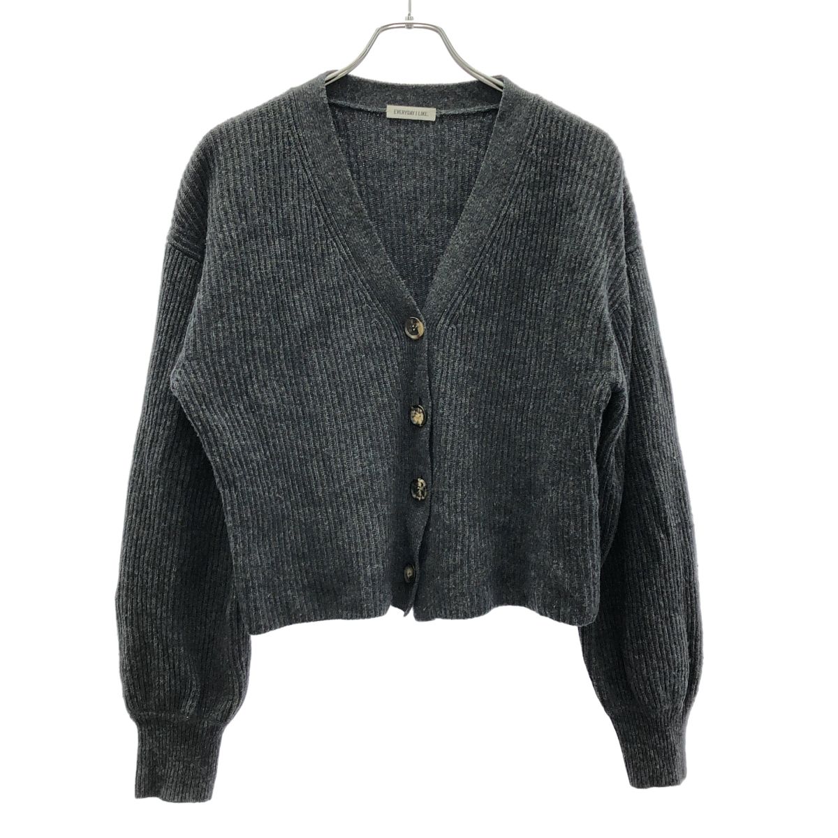 Deuxieme Classe EVERYDAY I LIKE. ドゥーズィエムクラス エヴリデイアイライク 22AW Cropped ウールカシミヤブレンドカーディガン 22-080-500-8130 グレー F