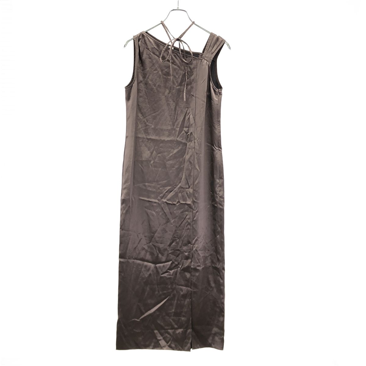 CODE A コードエー satin neck slit dress サテンネックスリットドレス R99-55146 モカブラウン S