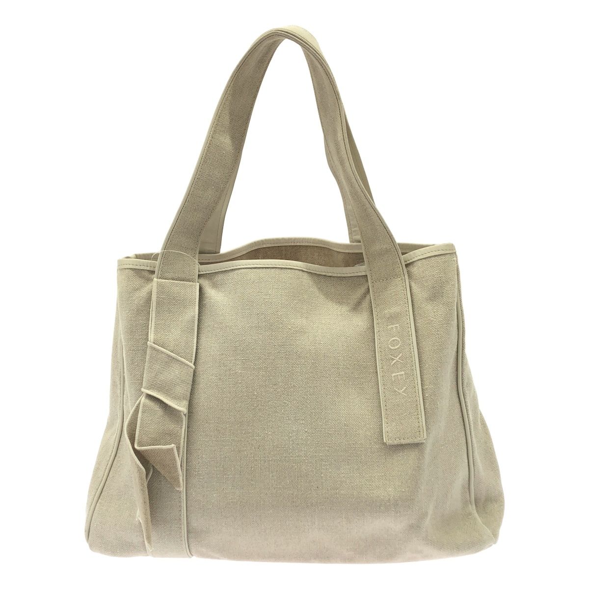 FOXEY フォクシー ANYTIME TOTEキャンバストートバッグ ベージュ