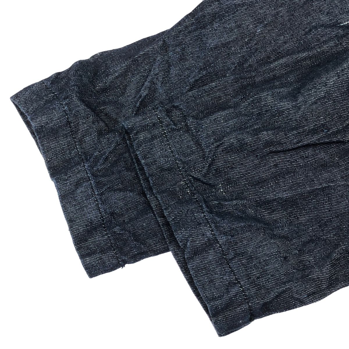 nest robe リネン100%カシュクールワンピース　インディゴ染め nest Robe ネストローブ インディゴ染めリネンカシュクールワンピース