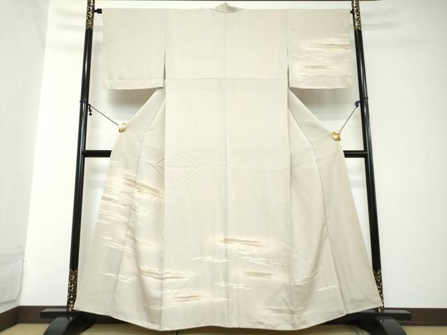 平和屋着物●訪問着　刺繍　鹿の子舞桜文　暈し染め　金銀糸　正絹　逸品　DABI2147ud
