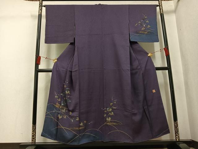 平和屋着物●和紙染染色作家・植村彩弘　訪問着　草花文　暈し染め　金彩　やまと誂製　正絹　逸品　未使用　AABK5335ph