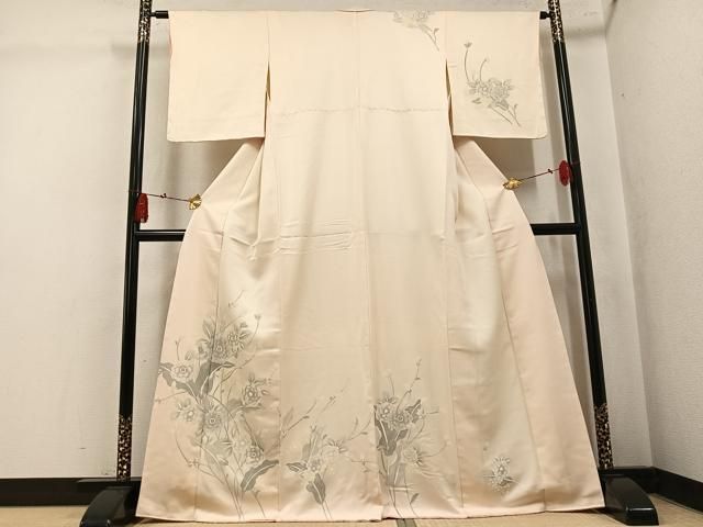 平和屋着物●訪問着　草花文　正絹　逸品　AABK5343ph