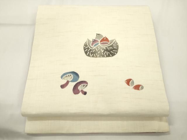 平和屋着物＊夏物　九寸開き名古屋帯　成り物　麻　逸品　CABJ9368dy