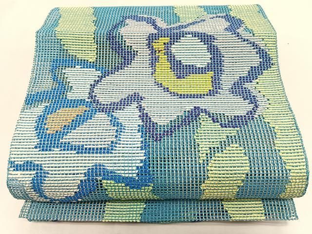 平和屋着物＊夏物　八寸名古屋帯　羅　枝花文　正絹　逸品　CABK1454fb