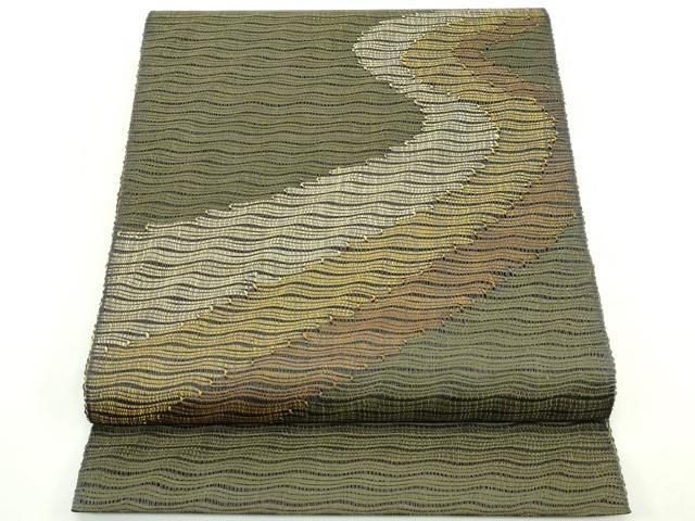 平和屋着物＊夏物　八寸名古屋帯　流水文　正絹　逸品　未使用　CABJ9128rv