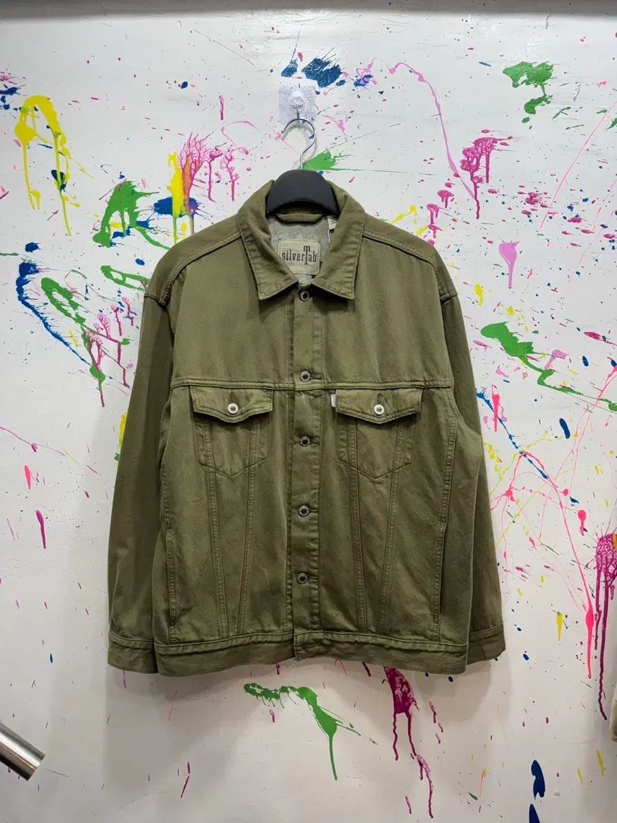 リーバイス シルバータブ デニム トラッカージャケット オリーブ M