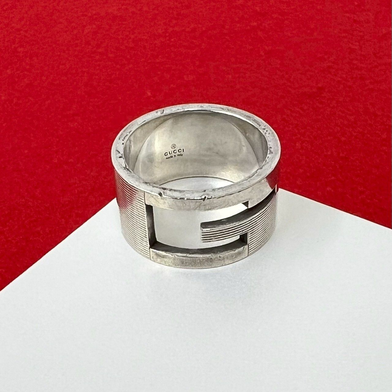 極 美品 GUCCI グッチ スクエアG モチーフ リング シルバー925 指輪 20