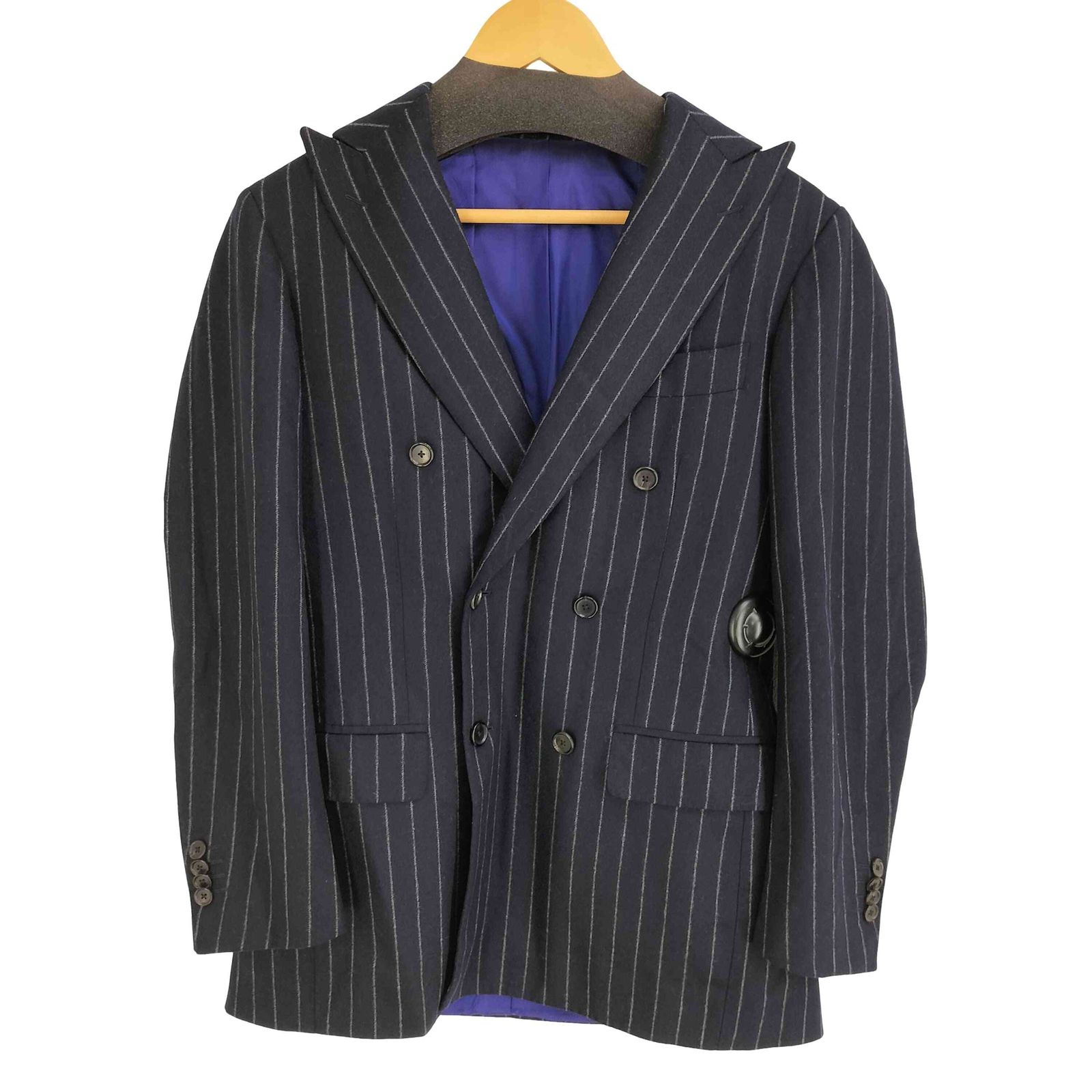 ブリッラペルイルグースト BRILLA per il gusto ウール ストライプ ダブルブレスト テーラードジャケット メンズ JPN：46 9,109円