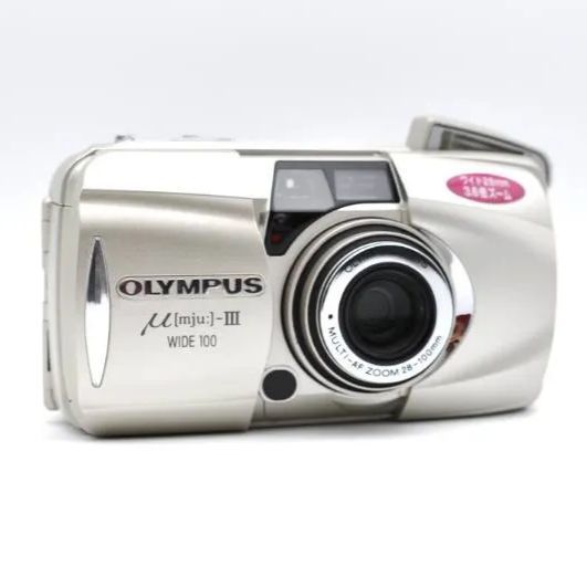 【動作ＯＫ、一部難あり】OLYMPUS μ [mju:] III WIDE 100 オリンパス コンパクトフィルムカメラ 12,775円