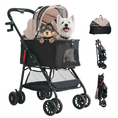 ★新品★【大66cmゆりかご ? 中型犬専用】MILA&LOUIS ペットカート 多頭の小型犬&猫 中型犬一匹用 軽量 犬ベビーカー 人気 分離型 取り外し可能 犬 バギー 全体型 ワンタッチ 折りたたみ可能 犬用カート コンパクト ドッグカ a0a3c767