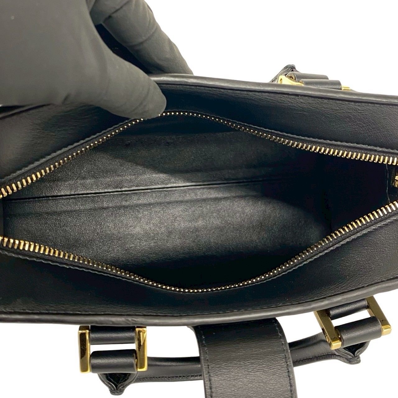極 美品 SAINT LAURENT PARIS サンローランパリ ベイビーカバス レザー