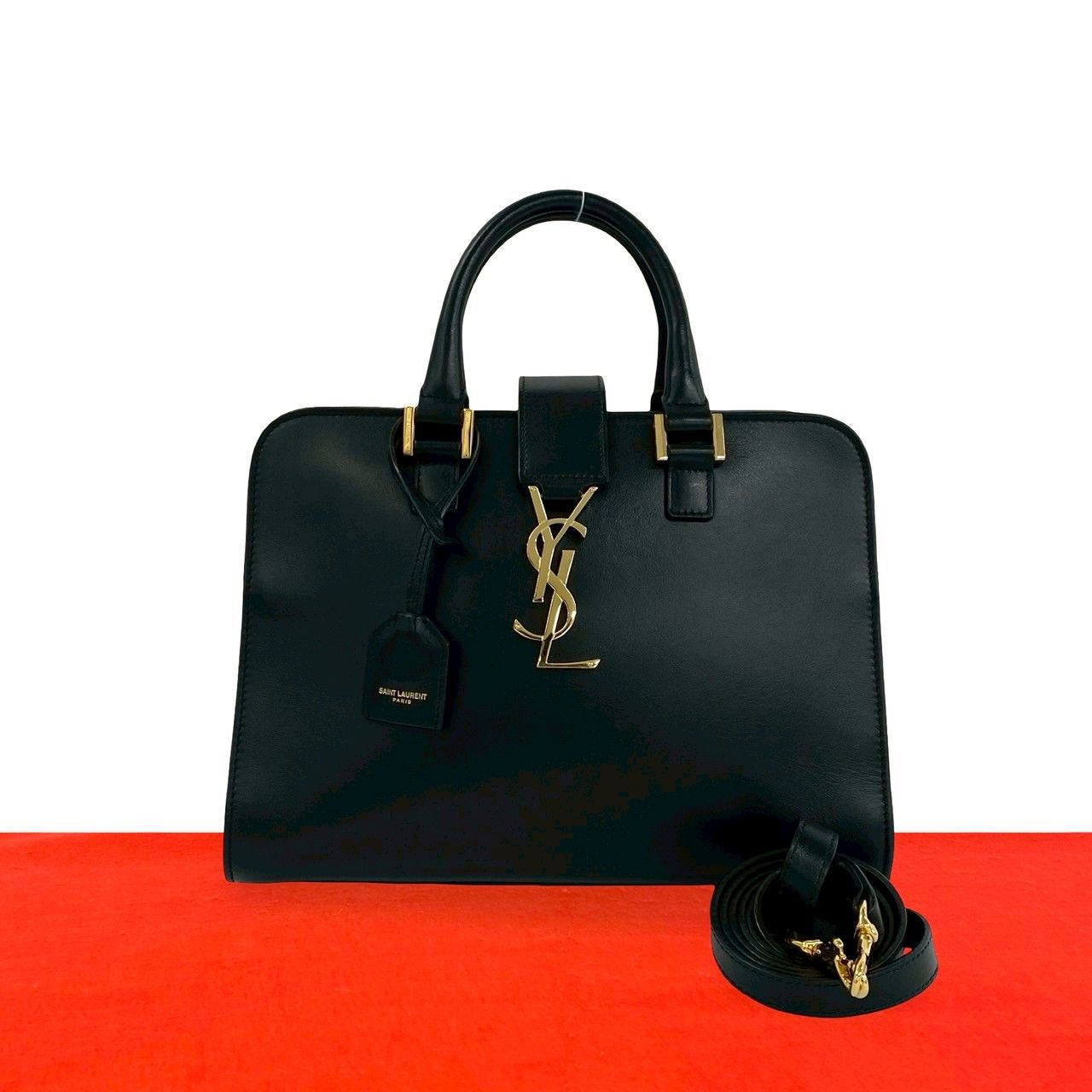 6411 美品 サンローラン イーストサイド 2WAYバッグ ブラック レザー 極 美品 SAINT LAURENT PARIS サンローランパリ ベイビーカバス レザー