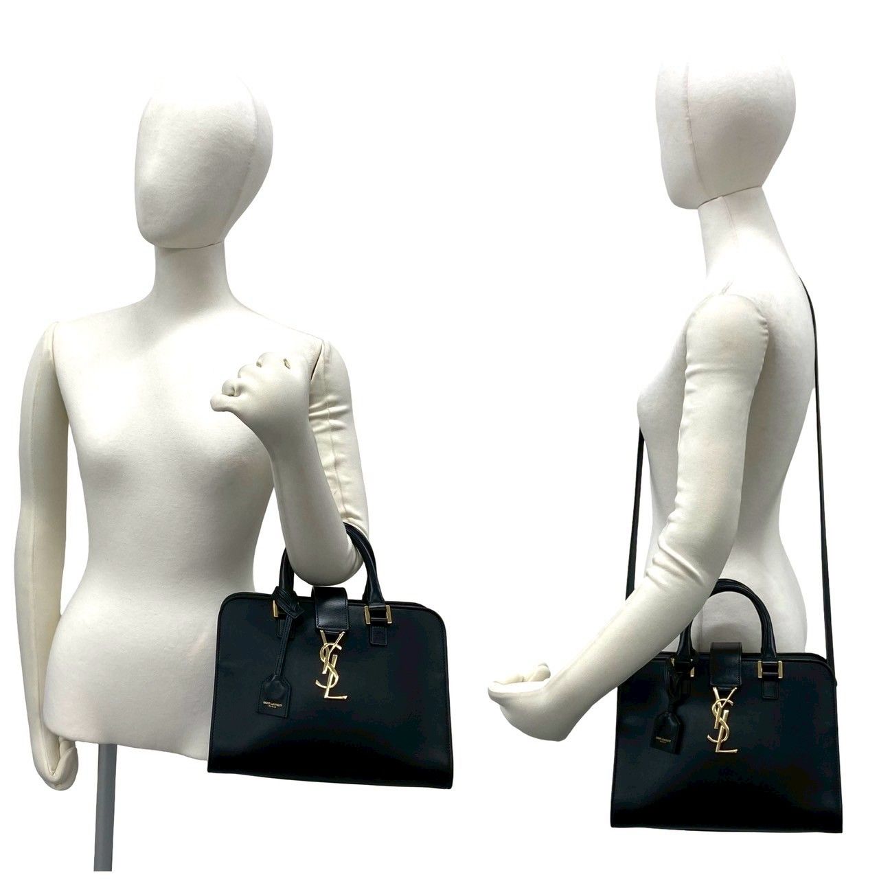 極 美品 SAINT LAURENT PARIS サンローランパリ ベイビーカバス レザー