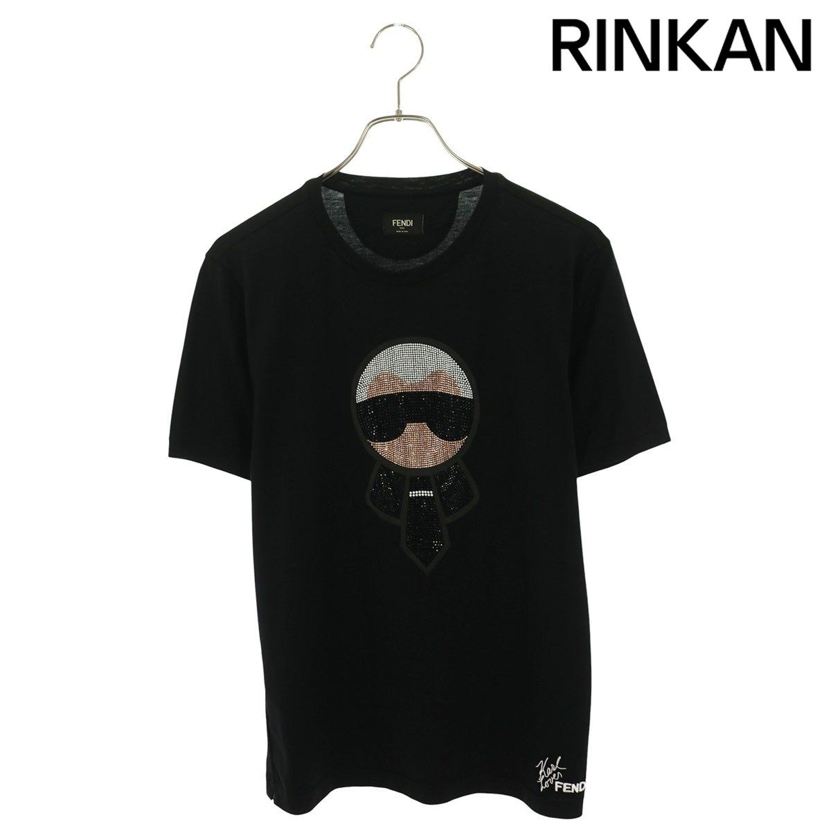 フェンディ ラガーフェルド ストーンロゴビジュー ラガーフェルド ストーンロゴビジューTシャツ メンズ 48
