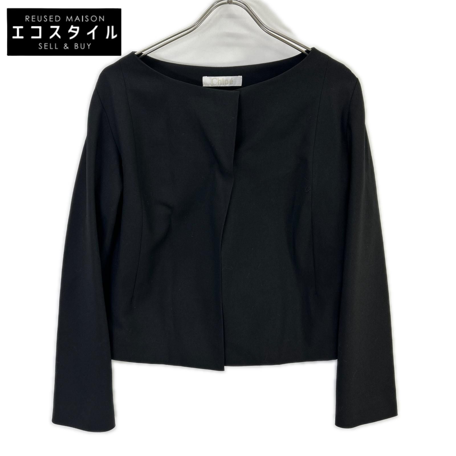 Chloe クロエ 19AVE39-9A061 ブラック バックリボン ノーカラー 