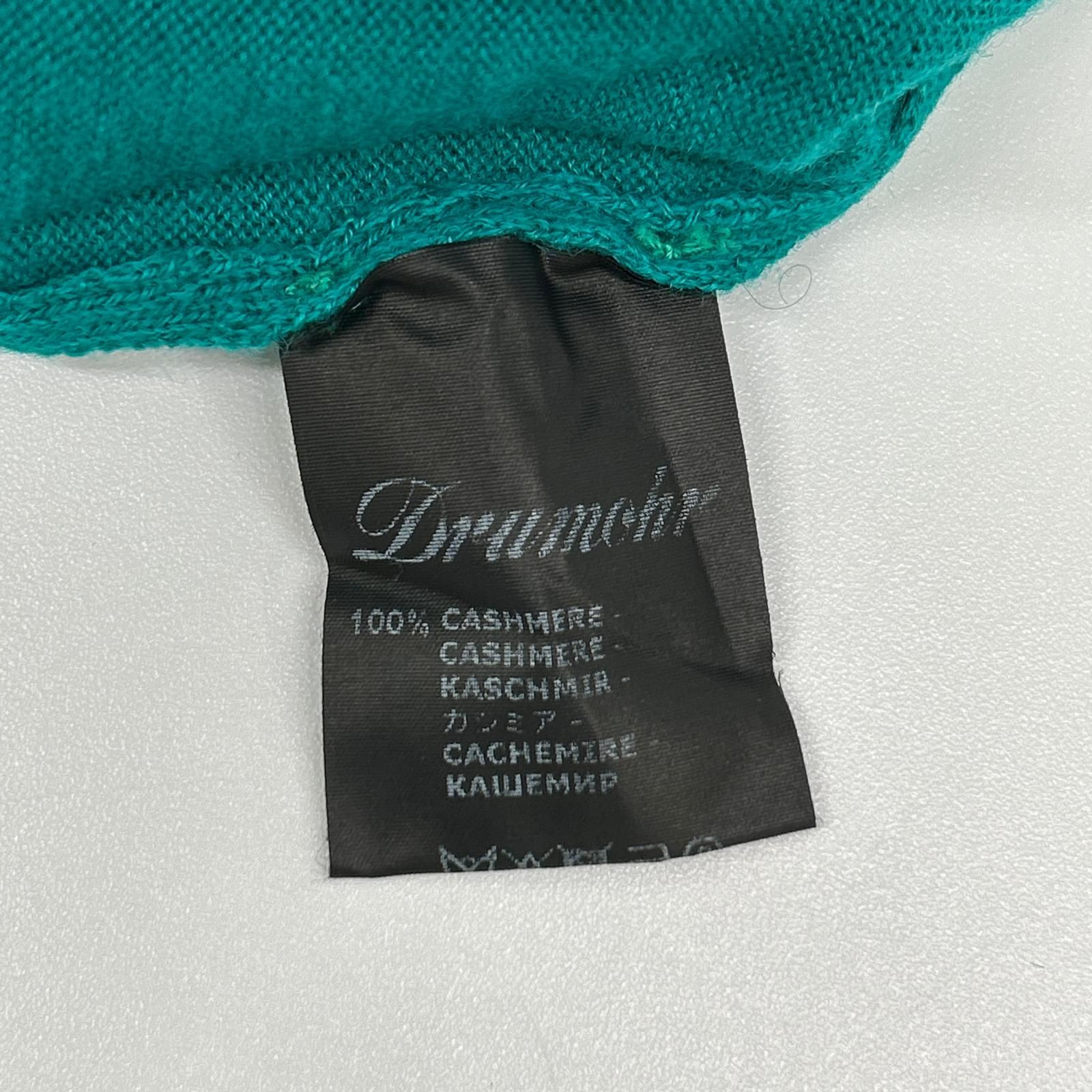 Drumohr ドルモア グリーン カシミヤ100 クルーネック プルオーバーニット 48 Drumohr ドルモア グリーン カシミヤ100 クルーネック プルオーバー