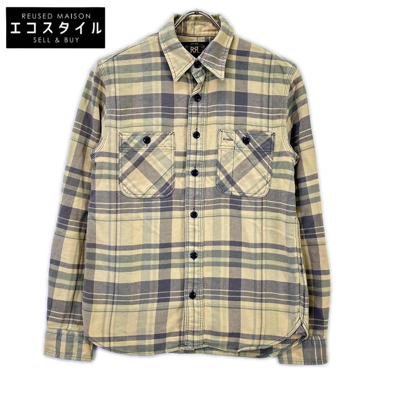 RRL　ダブルアールエル　WMRRWOVS2C00028 ベージュ コットン チェック柄 フランネルシャツ　3