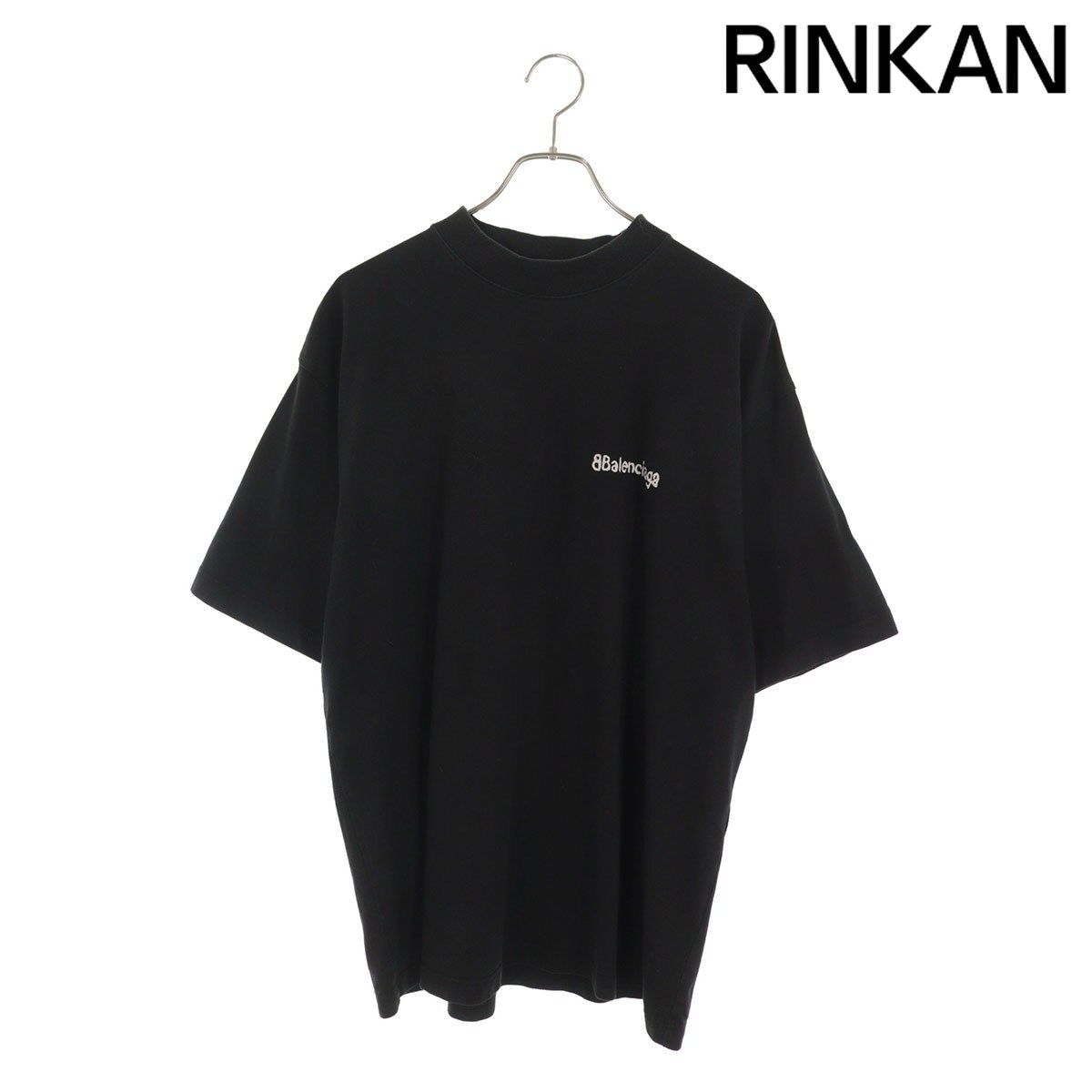 バレンシアガ 764235 T0V09 BBロゴプリントコットンTシャツ メンズ S