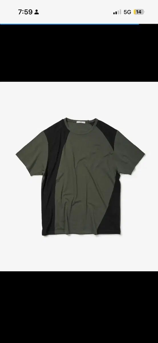 ETCE キー ブラック バイカラー 半袖 Tシャツ