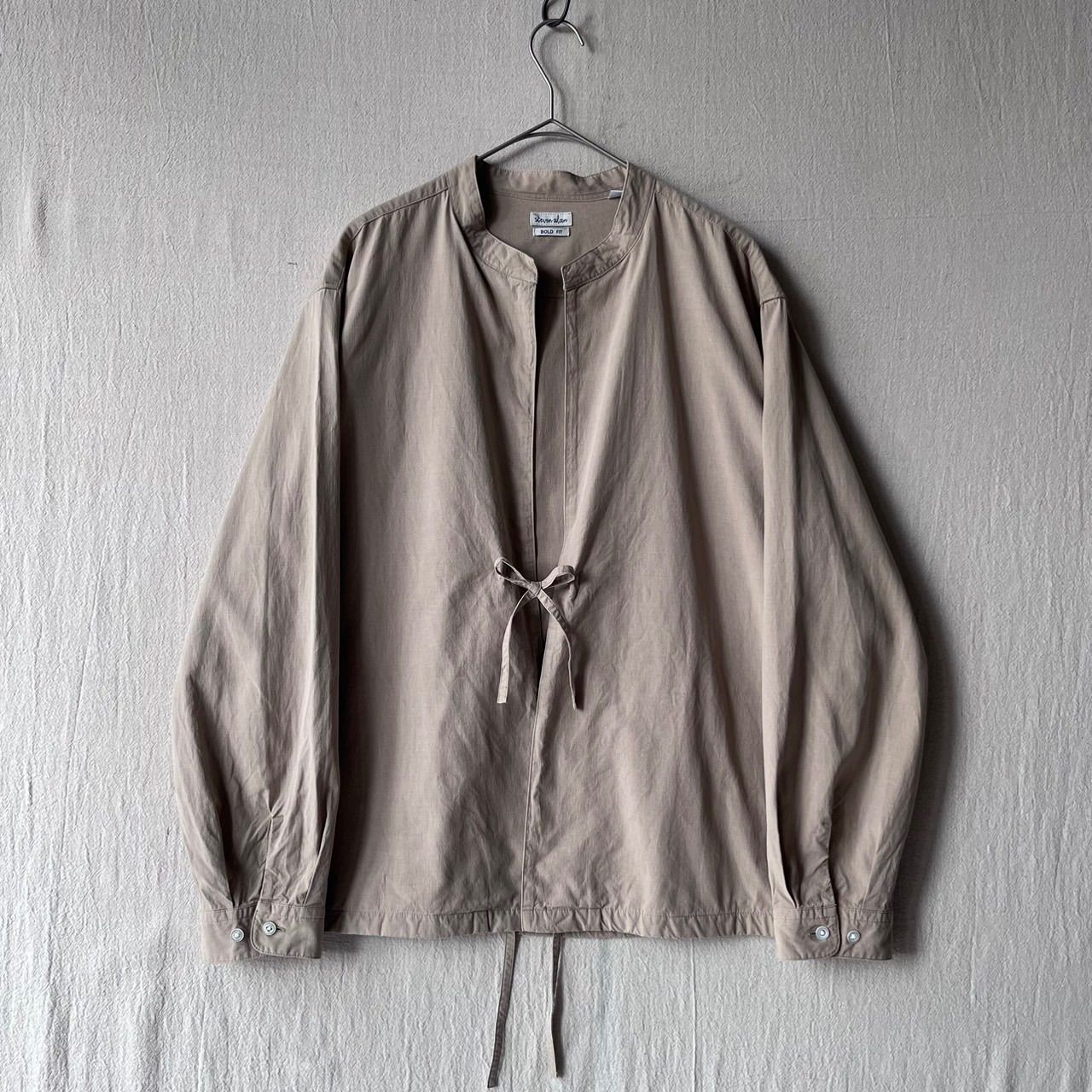 【BOLD FIT】 STEVEN ALAN スモック シャツ / 定価2万円 M コットン リヨセル シルク リネン ベージュ 日本製 T6-06156-9264