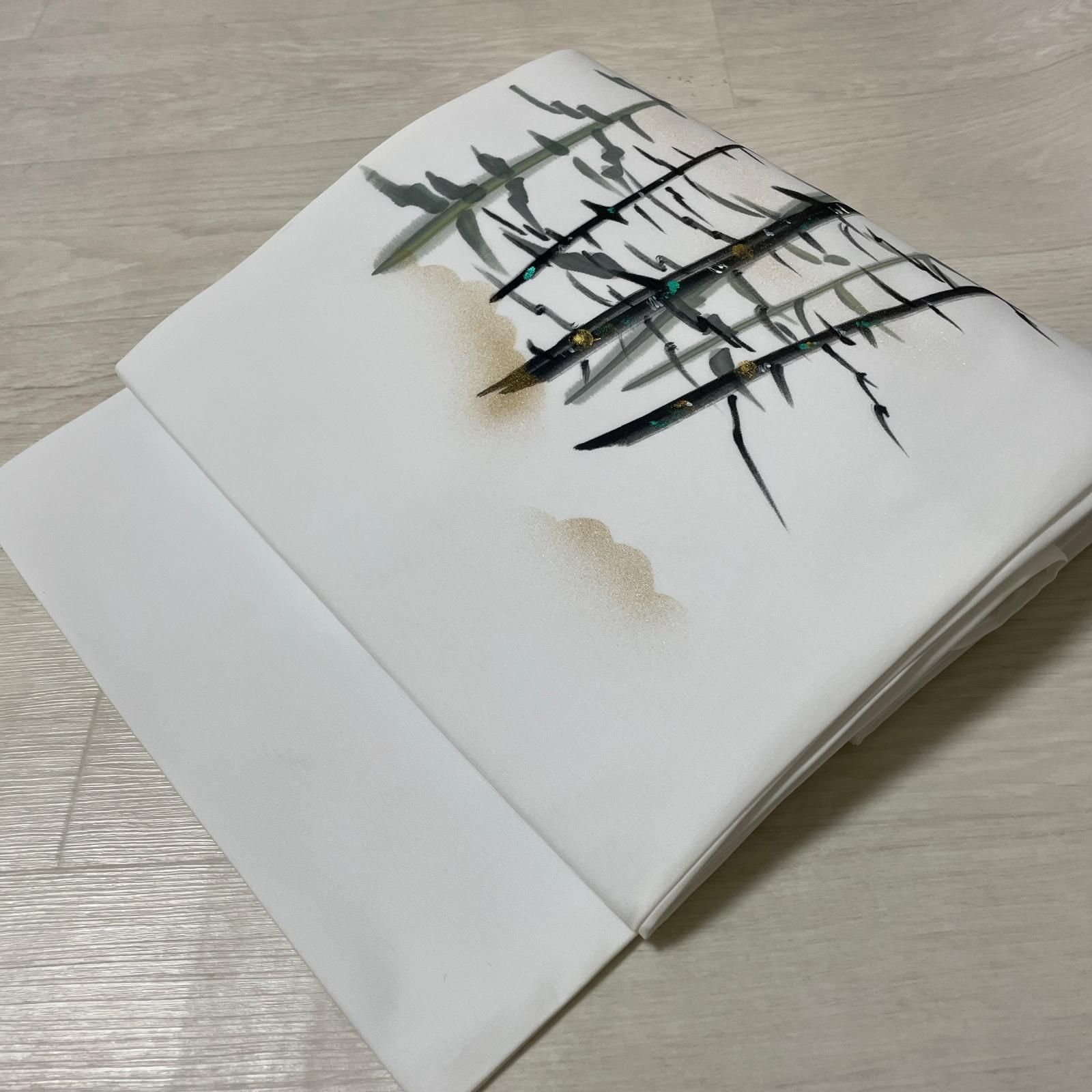 名古屋帯 塩瀬 上品な染め 九寸 化繊 着物 X-5087