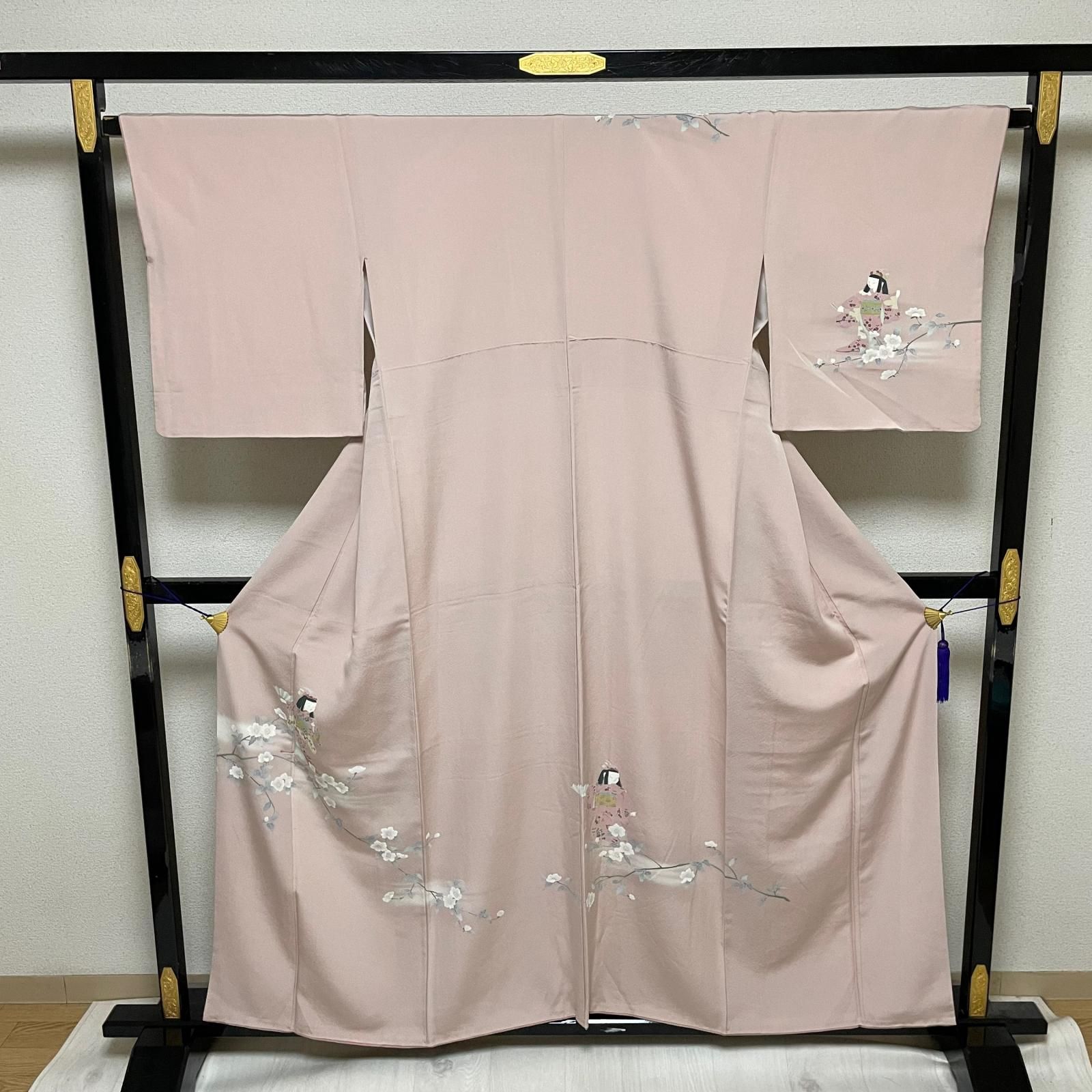 友禅付下げ 少女に枝花模様 着物 正絹 X-5261 - メルカリ
