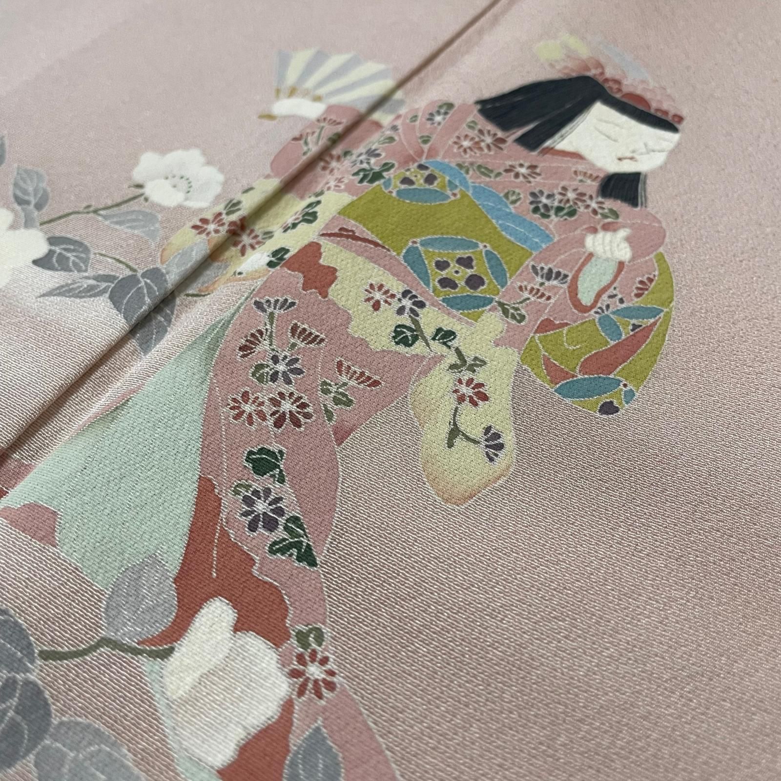 友禅付下げ 少女に枝花模様 着物 正絹 X-5261 - メルカリ