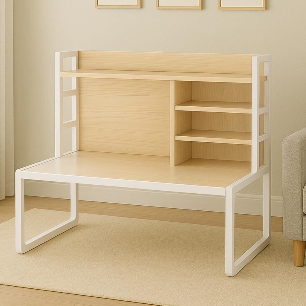 牧小苫＼ｍｓｍｒローデスク 幅80cm 奥行40cm 高さ37.5cm コンパクトデスク 床座り シンプルタイプ/収納付きタイプ 床座り パソコンデスク 勉強机 一人暮らし 在宅勤務 (ナチュラル（収納棚付き）)ｍａ 30b53796