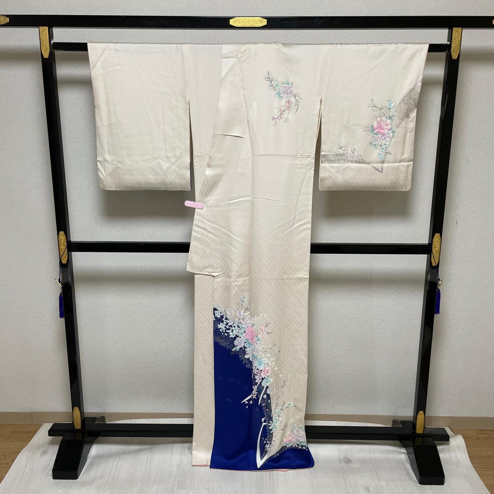 やまと誂え 付下げ 裄67 美しい花模様 着物 正絹 X-5288 - メルカリ