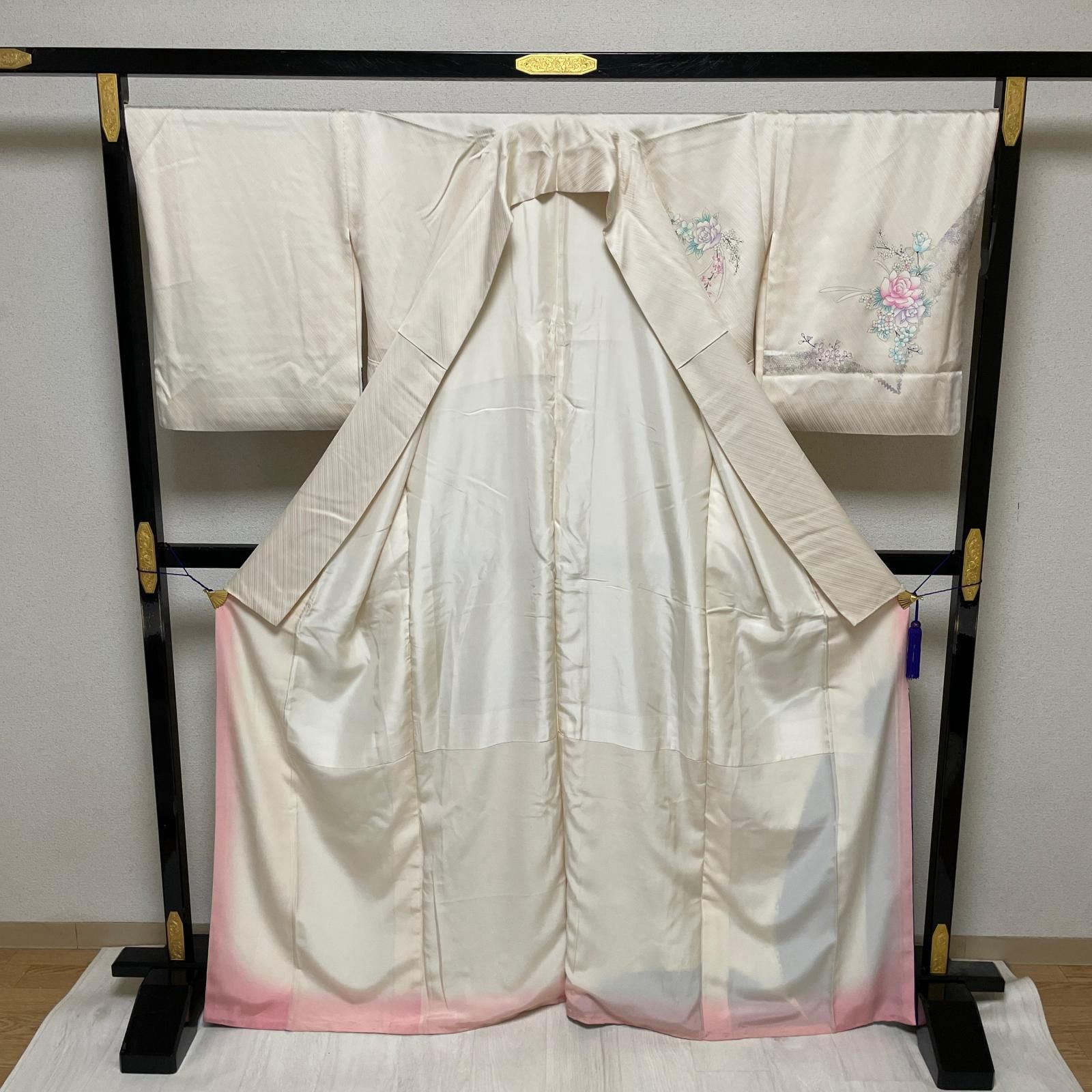 やまと誂え 付下げ 裄67 美しい花模様 着物 正絹 X-5288 - メルカリ