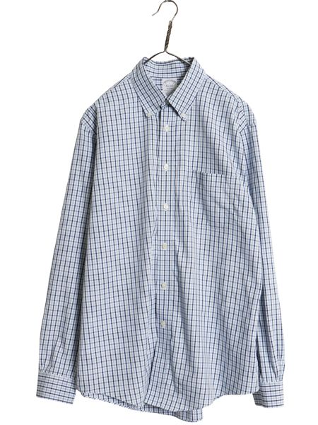 ブルックスブラザーズ チェック 長袖 ボタンダウン シャツ メンズ L 古着 REGENT スーピマ コットン ワイシャツ ノーアイロン ポケット付き