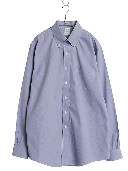 ブルックスブラザーズ チェック 長袖 ボタンダウン シャツ メンズ Ｌ 古着 SLIM FIT スーピマ コットン ワイシャツ ポケット付き ビジネス