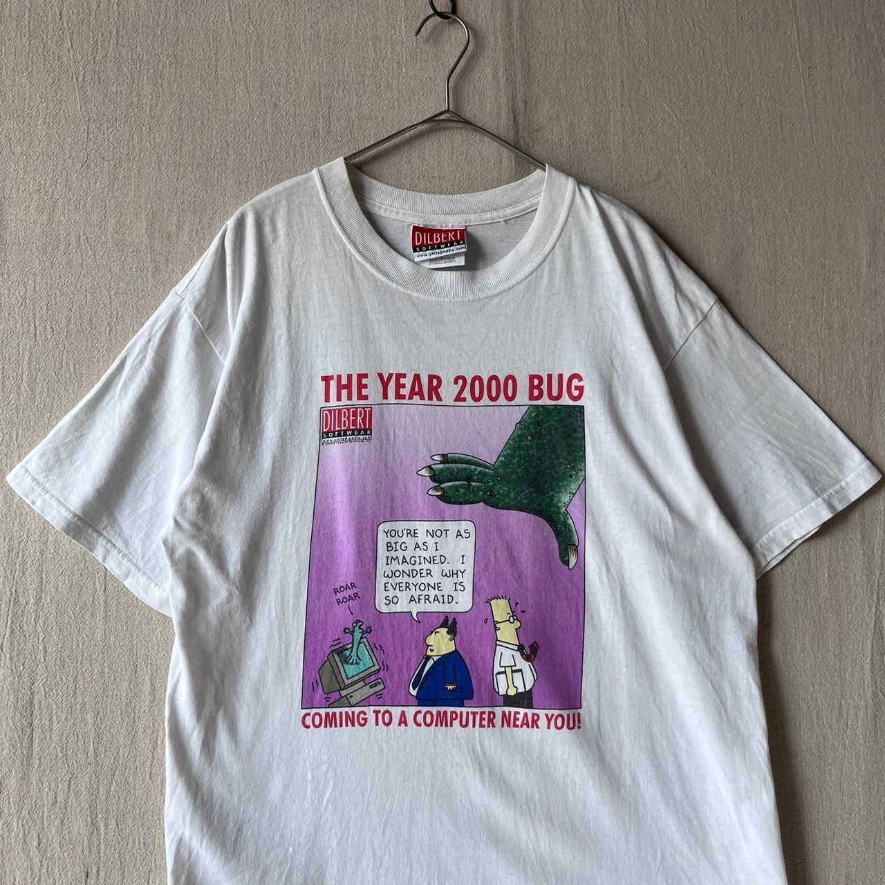 00s DILBERT Tシャツ / L コットン ホワイト プリント 人 半袖 ビンテージ T6-07042-9363 7,913円