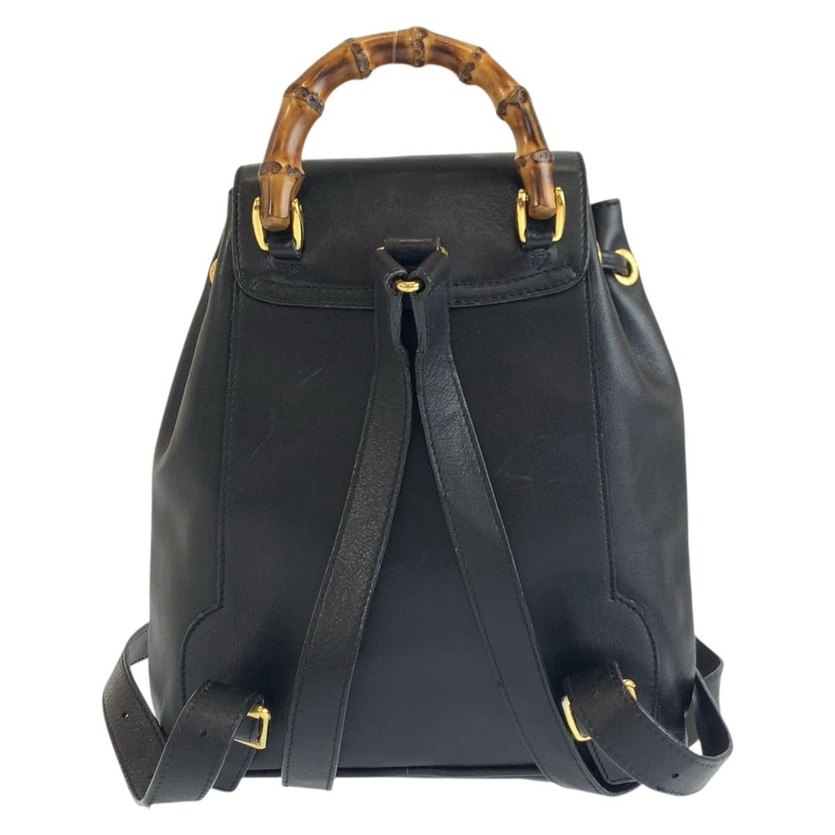 美品 GUCCI グッチ ヴィンテージ バンブー ブラック 黒 ゴールド金具