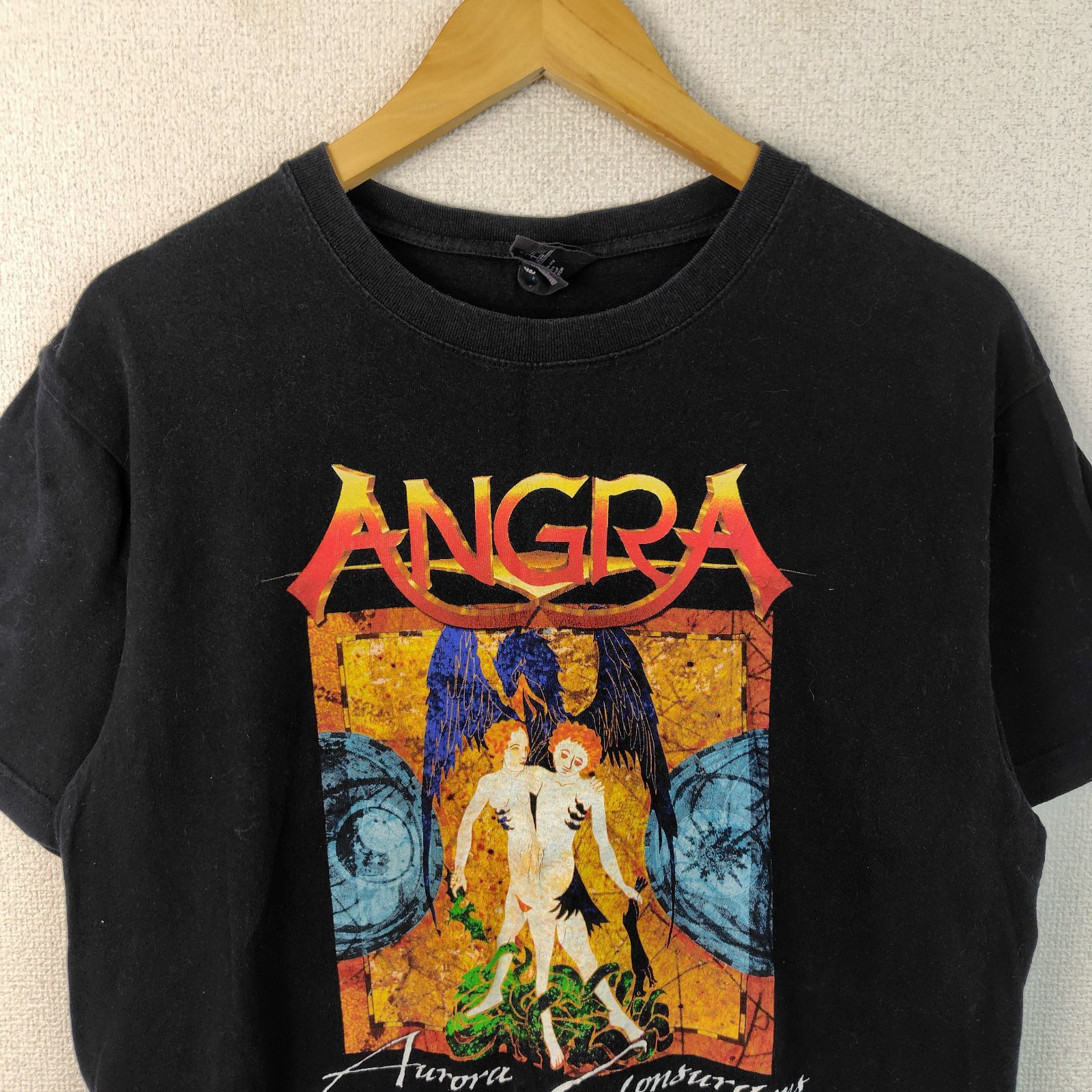 ROCK ロック ANGRA アングラ Tシャツ 半袖 ブラック Large メンズ 古着