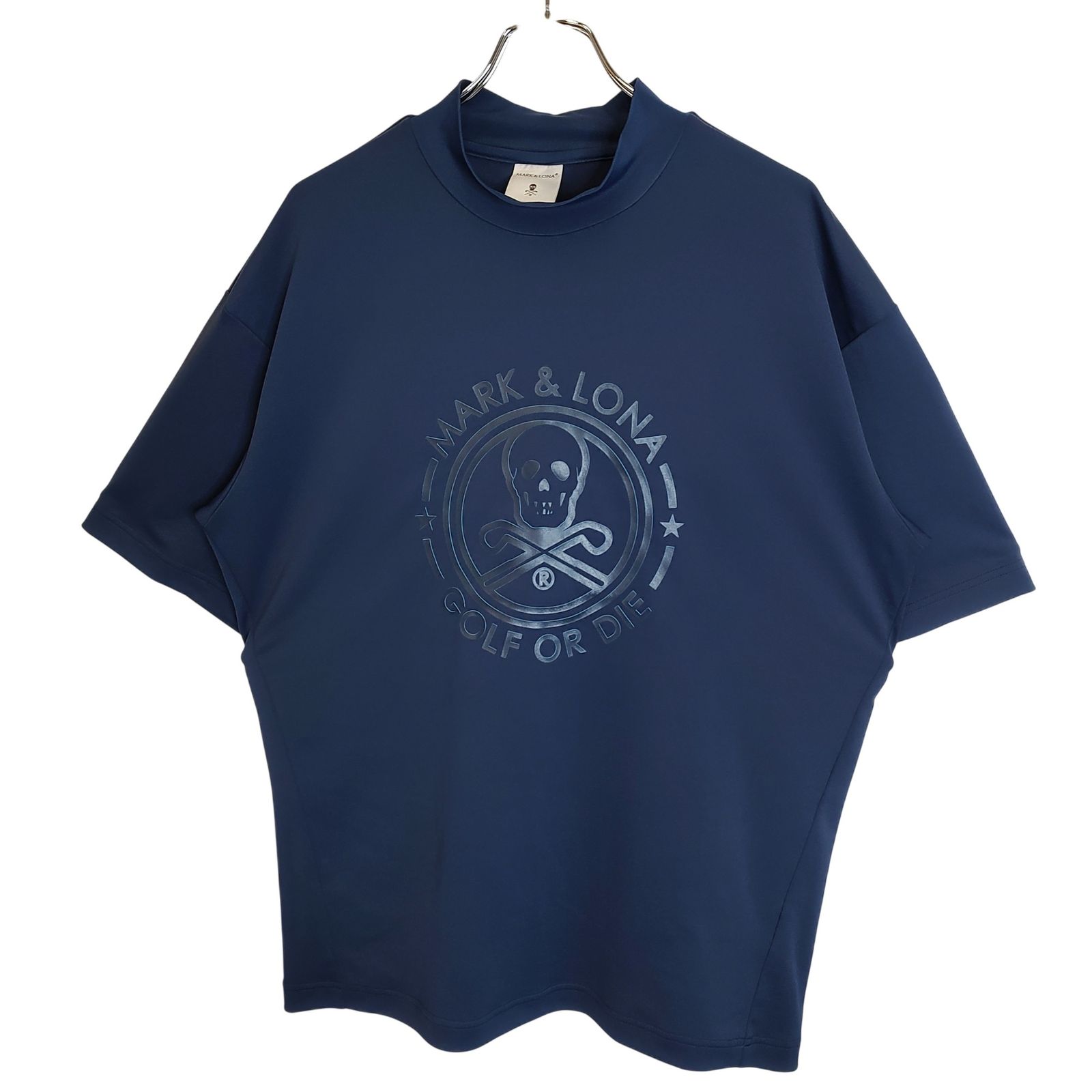 MARK&LONA マークアンドロナ ゴルフ Pulsar Mock Neck Top 半袖 モックネック Tシャツ MLM-2C-AA31 50 ネイビー メンズ
