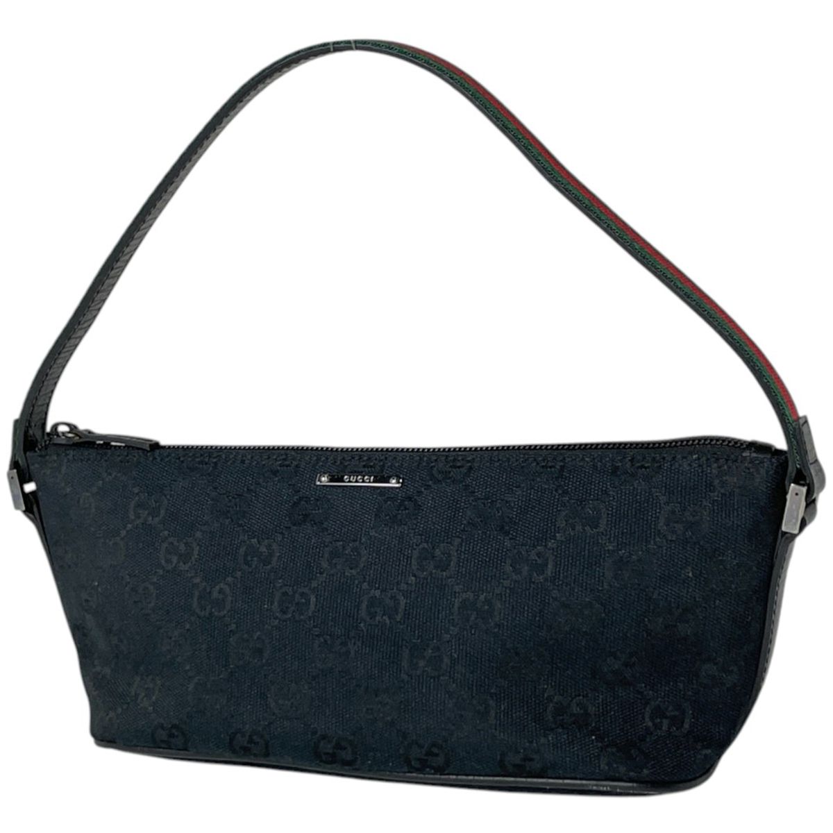 グッチ GUCCI ハンドバッグ GG柄 シェリーライン ウェブ アクセサリーポーチ GGキャンバス ブラック 141809 レディース 【中古】