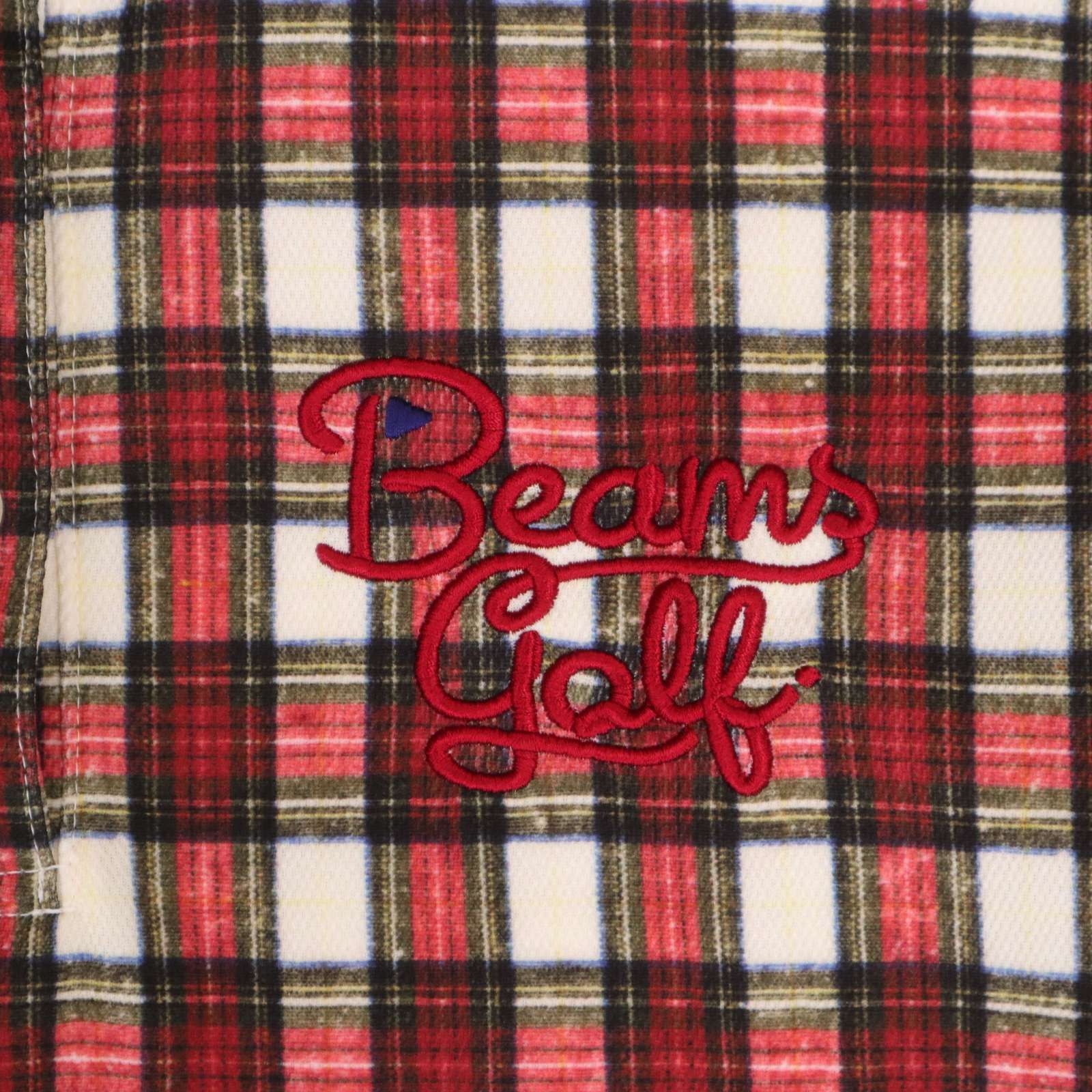 BEAMS GOLF ビームス ゴルフ 春夏☆ 半袖 チェック柄 ロゴ刺繍