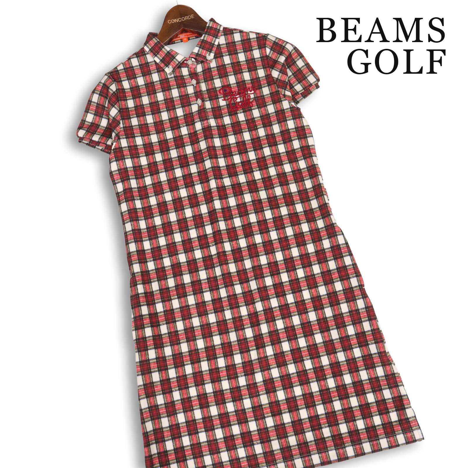 BEAMS GOLF ビームス ゴルフ 春夏☆ 半袖 チェック柄 ロゴ刺繍