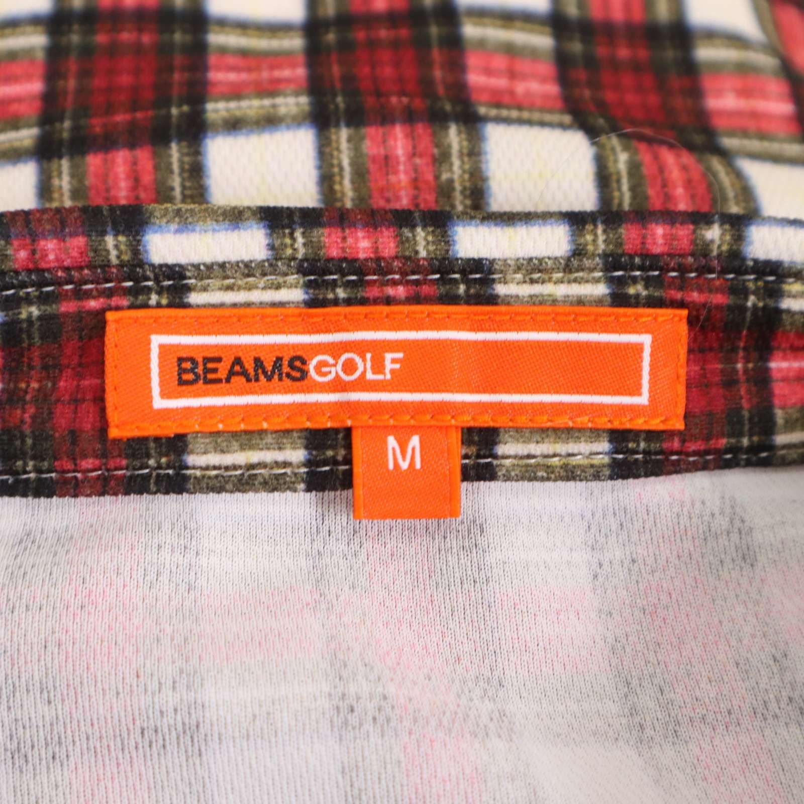 BEAMS GOLF ビームス ゴルフ 春夏☆ 半袖 チェック柄 ロゴ刺繍