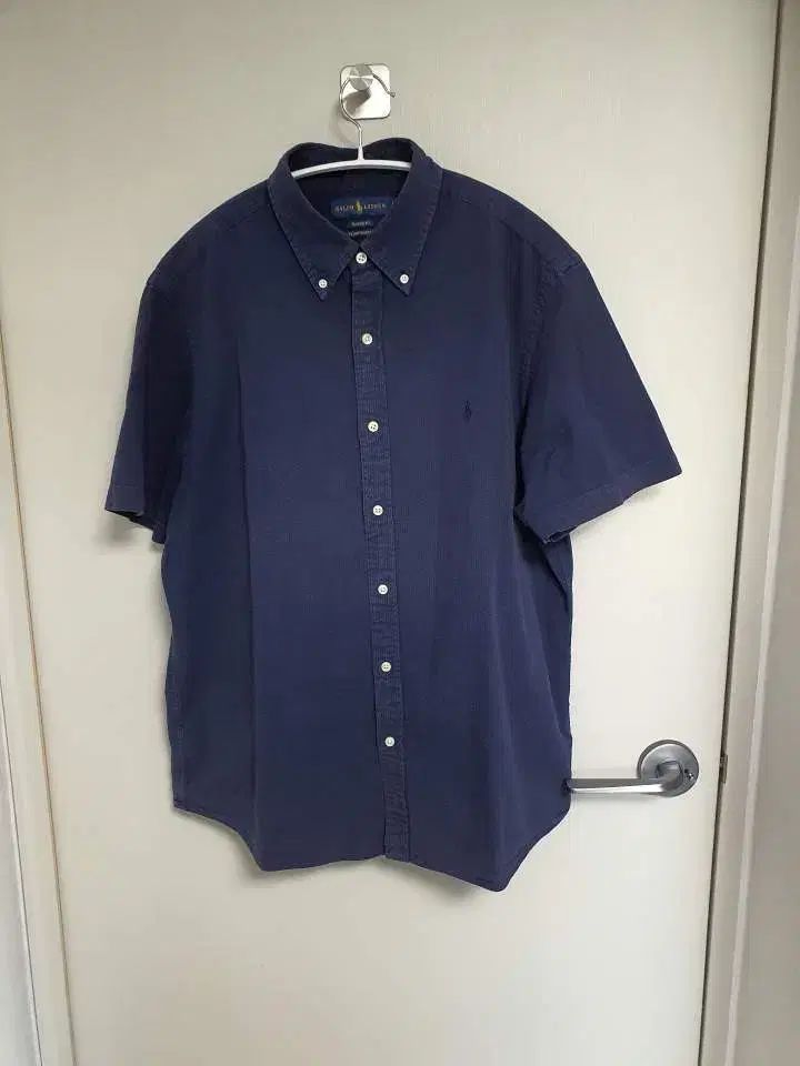 105)POLO RALPH LAUREN シアサッカー 半袖 シャツ L