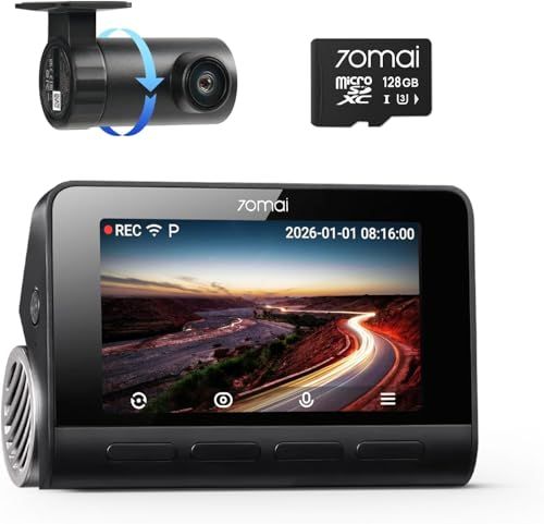 ★新品★【800万画素前後STARVIS２+128GB カード付属】70mai Dash Cam 4K A810S ドライブレコーダー 前後HDR搭載 F1.7 超広角 超強暗視 3インチ液晶画面 GPS ADAS安全運転支援 AI動体検知2.0 常時録画 衝